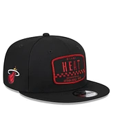 Men's New Era Black Miami Heat 2024 Nba All-Star Game Rally Drive Finish Line Patch 9FIFTY Snapback Hat