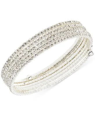 Anne Klein Multi-Row Rhinestone Flex Bracelet