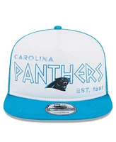 Men's New Era White, Blue Carolina Panthers Banger 9FIFTY Trucker Snapback Hat