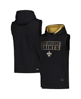 Men's Msx by Michael Strahan Black New Orleans Saints Marathon Sleeveless Pullover Hoodie