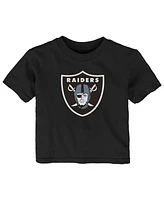 Baby Boys and Girls Black Las Vegas Raiders Primary Logo T-shirt