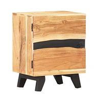 Bedside Cabinet 15.7"x11.8"x20.1" Solid Acacia Wood