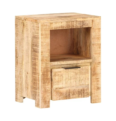 Bedside Cabinet 15.7"x11.8"x19.7" Rough Mango Wood