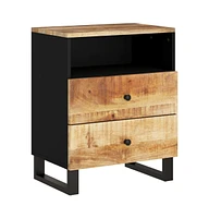 Bedside Cabinet 19.7"x13"x24.4" Solid Wood Mango Engineered Wood