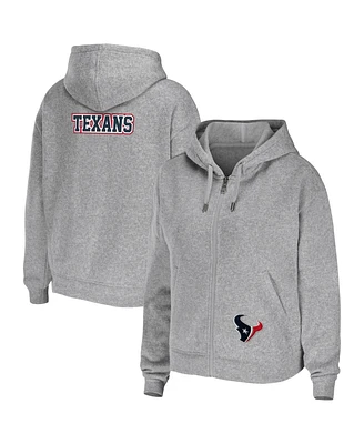 Women's Wear by Erin Andrews Heathered Gray Houston Texans Team Full-Zip Hoodie