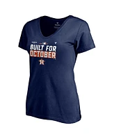 Women's Fanatics Navy Houston Astros 2021 Postseason Locker Room Plus V-Neck T-shirt