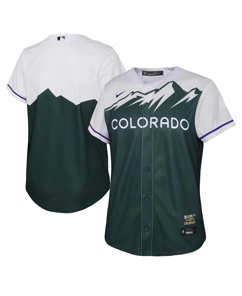 Big Boys Nike Green Colorado Rockies 2022 City Connect Replica Team Jersey