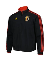 Men's adidas Red and Black Belgium National Team Aeroready Reversible Anthem Reversible Full-Zip Jacket