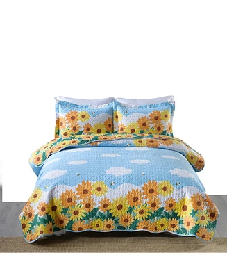 MarCielo 100% Cotton Kids Quilt Bedspread Set for Teens Girls Bedding Tyh