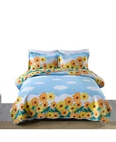 MarCielo 100% Cotton Kids Quilt Bedspread Set for Teens Girls Bedding Tyh - Twin