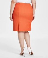 Kasper Plus Textured Pencil Skirt