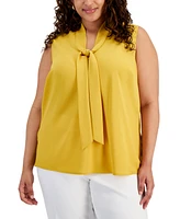 Kasper Plus Size Bow Top