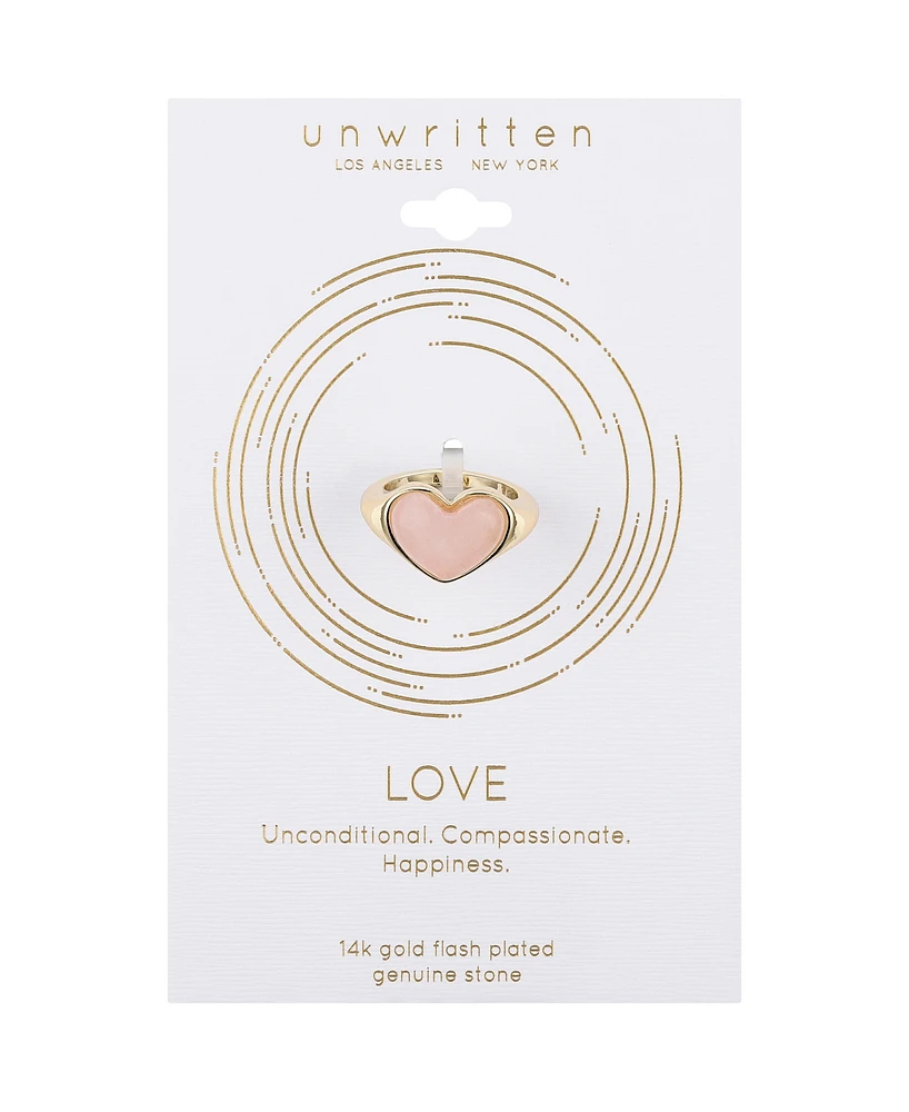 Unwritten Rose Quartz Heart Ring