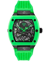 Philipp Plein Men's Automatic The Skeleton Silicone Strap Watch 44mm