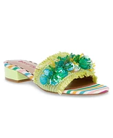 Betsey Johnson Women's Peyten Raffia Slide Sandals