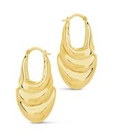 Sterling Forever Silver-Tone or Gold-Tone Chunky Manon Hoops