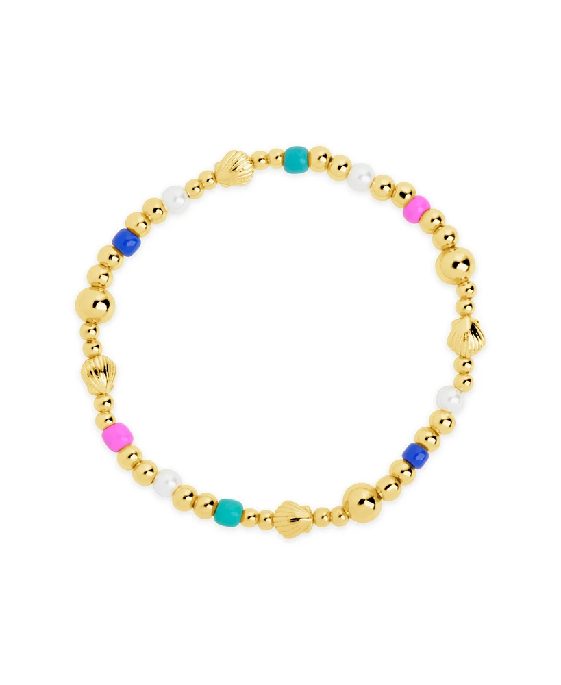 Sterling Forever Gold-Tone or Silver-Tone Colored and Cultured Pearl Beaded Truvy Stretch Bracelet