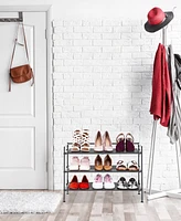 Seville Classics 3-Tier Stackable 9-Pair Resin Slat Shoe Rack