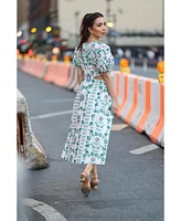 Jessie Zhao New York Danielle Green Garden Midi Dress