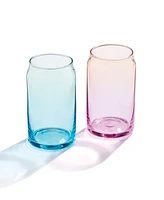 Cambridge Colorful Ombre Beer Can Glasses, Set of 2