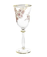 Vivience Floral Design Wine Glasses 6.25 oz, Set of 4