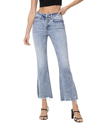 Flying Monkey Women's High Rise Cropped Flare Jeans