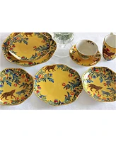 Jessie Zhao New York Amazon Rainforest Bone China Dinner Plate In Yellow