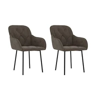 Dining Chairs 2 pcs Dark Gray Velvet