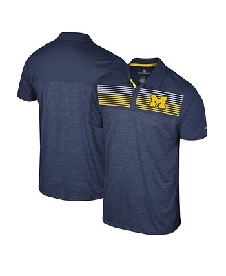 Men's Colosseum Navy Michigan Wolverines Langmore Polo Shirt