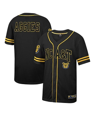 Men's Colosseum North Carolina A&T Aggies Free Spirited Mesh Button-Up Baseball Jersey