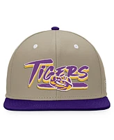 Men's Top of the World Khaki, Purple Lsu Tigers Land Snapback Hat