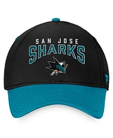 Men's Fanatics Black, Teal San Jose Sharks Fundamental 2-Tone Flex Hat