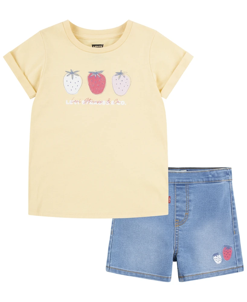 Levi's Toddler Girls Fruity T-shirt and Shorts Set