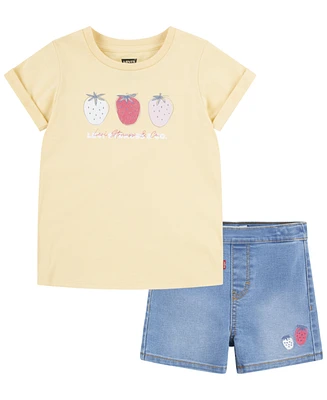 Levi's Toddler Girls Fruity T-shirt and Shorts Set