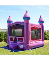 JumpOrange Purplish Commercial Grade Bounce House for Kids and Adults (with Blower), Basketball Hoop, Outdoor Indoor, Birthday Party Rental, Big Infla