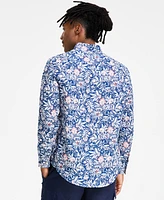 Club Room Men's Terra Regular-Fit Floral-Print Button-Down Shirt, Created for Macy's