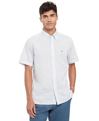 Tommy Hilfiger Men's Textured Short Sleeve Button-Down Shirt