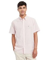 Tommy Hilfiger Men's Textured Short Sleeve Button-Down Shirt