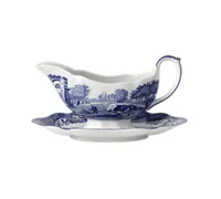 Spode "Blue Italian" Gravy Boat with Stand
