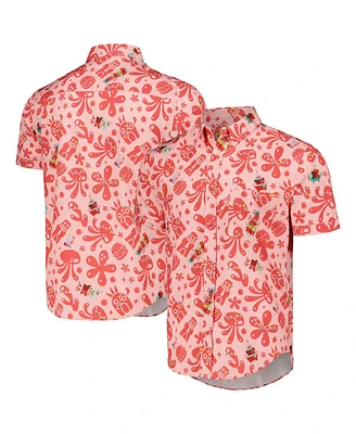 Men's and Women's Rsvlts Pink SpongeBob Square Pants HollyBob JinglePants Kunuflex Button-Down Shirt