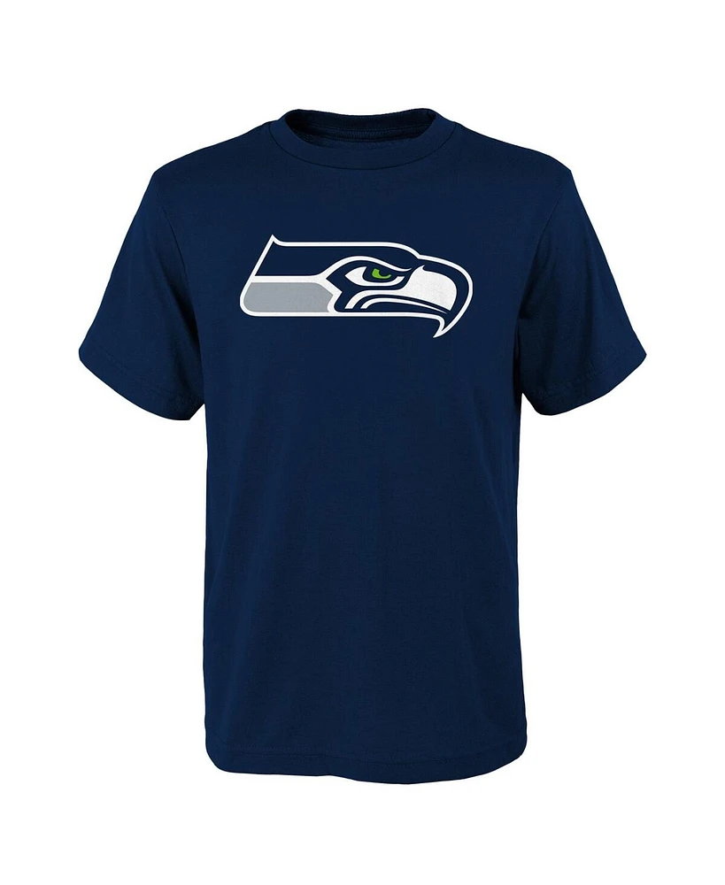 Big Boys Navy Seattle Seahawks Primary Logo T-shirt