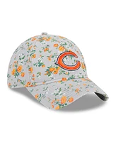 Girls Youth New Era Gray Chicago Bears Bouquet 9TWENTY Adjustable Hat