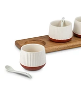 Thirstystone Condiment Bowl with Wooden Board, Set of 3