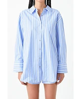 Grey Lab Women's Striped Over Shirt