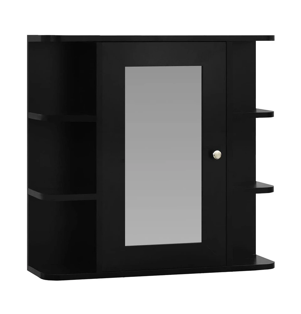 Bathroom Mirror Cabinet Black 26"x6.7"x24.8" Mdf