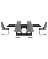Tivie 7 Pc Dining Set (Rectangular Table + 6 Chairs), Created for Macy's