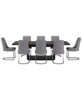 Tivie 9 Pc Dining Set (Rectangular Table + 8 Chairs), Created for Macy's