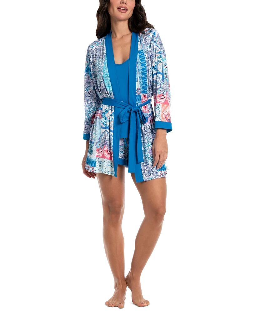 Linea Donatella Women's 3-Pc. Printed Travel Sleep Set