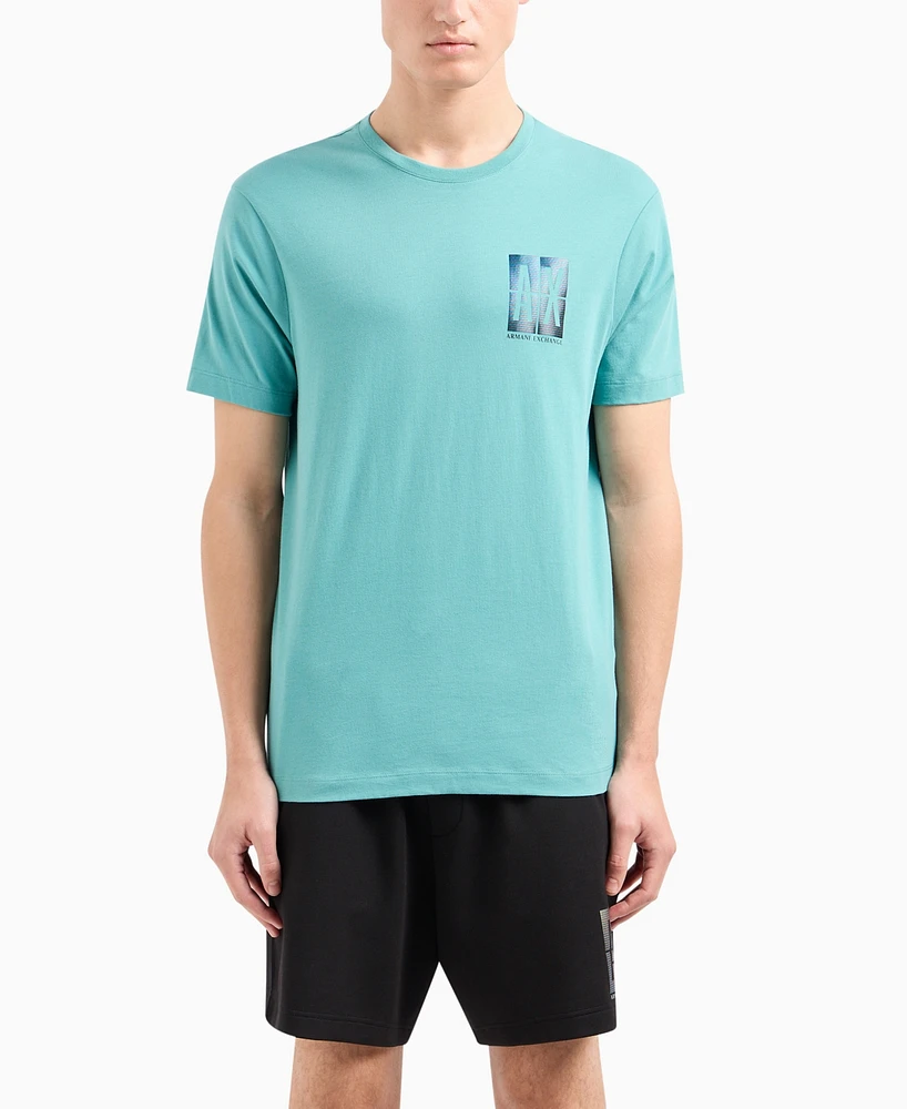 A|X Armani Exchange Men's Regular-Fit Gradient Box Logo Graphic T-Shirt