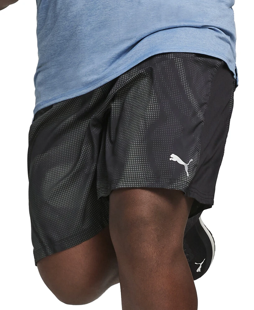 Puma Men's Run Favorite Velocity Patterned Logo Shorts